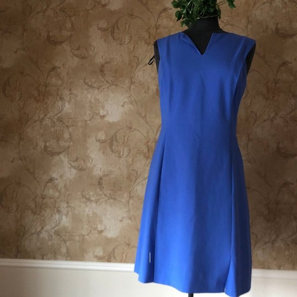 Marc Andrew Royal Blue Shift Dress With Pockets, Size Small - Picture 2 of 7